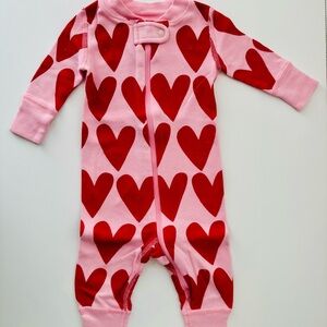Hanna Andersson Heart Print Organic Cotton Zip Sleeper